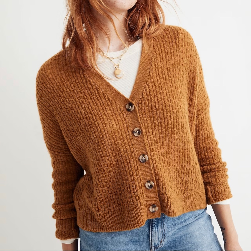 NWT Madewell Mayfair Cardigan size XXL in Heather Vintage Gold